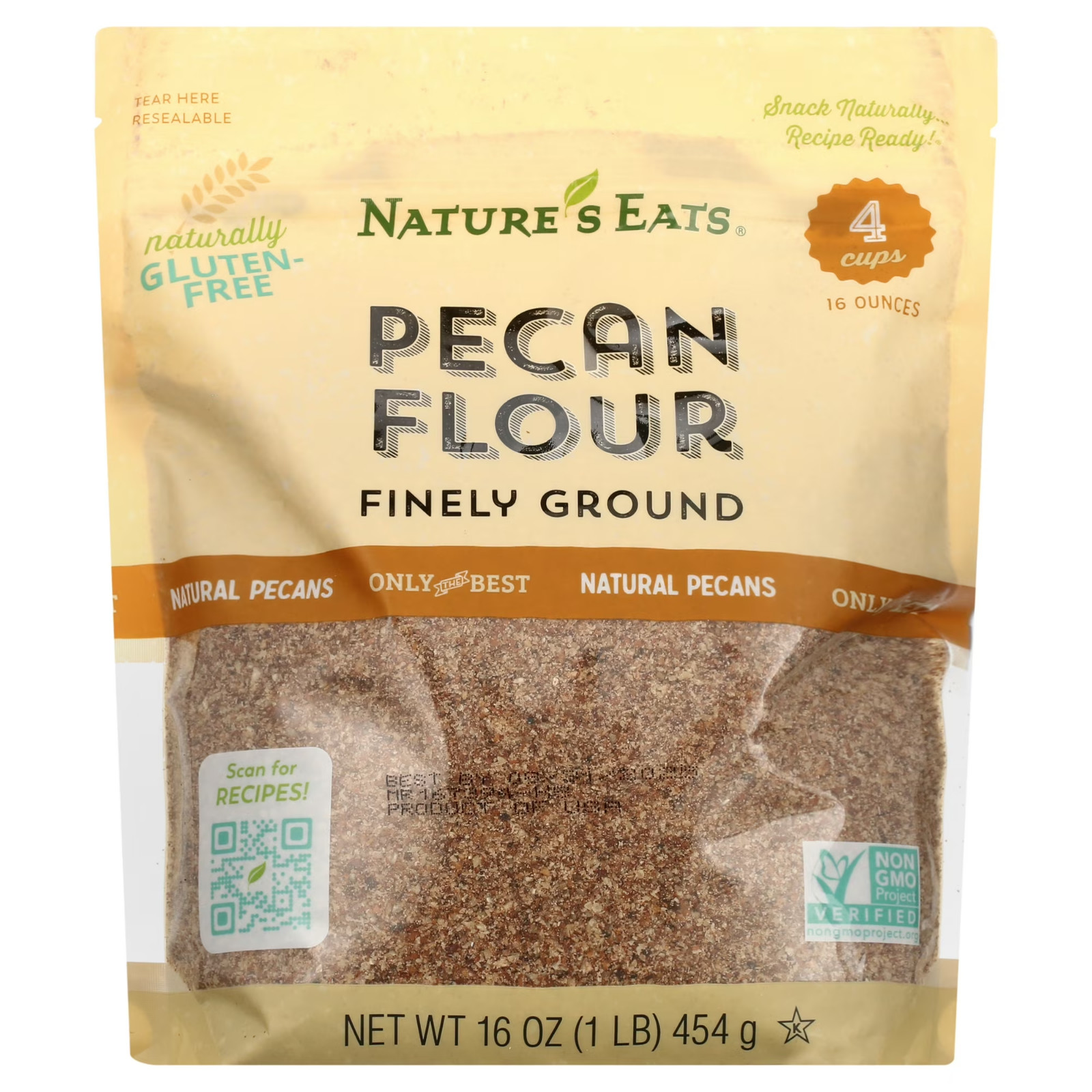 Nature’s Eats Finely Ground Pecan Flour – Gluten-Free, Keto Paleo Friendly 16oz