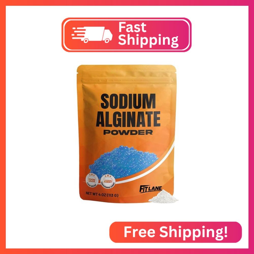 Sodium Alginate Powder 4 oz, Pure Food Grade Bulk Ingredient for Thickening, Pre