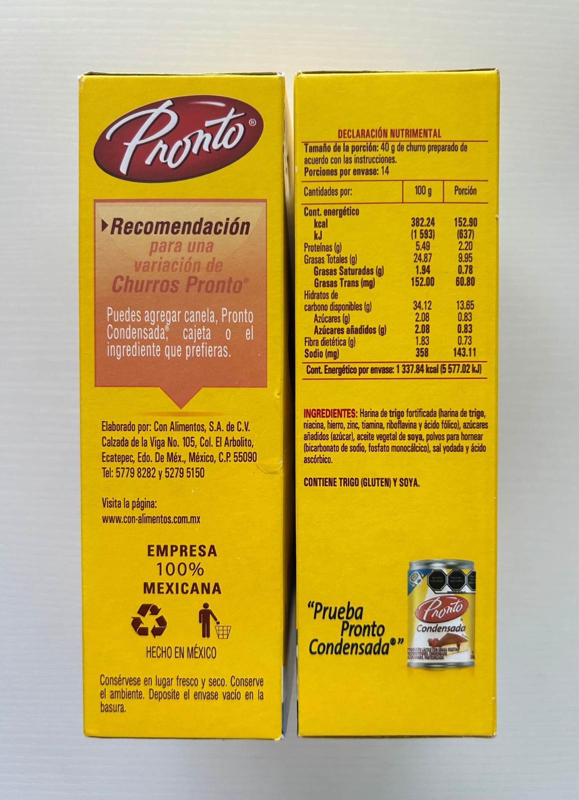 Pronto Churros, Prepared Flour for Making Churros, Include piping bag