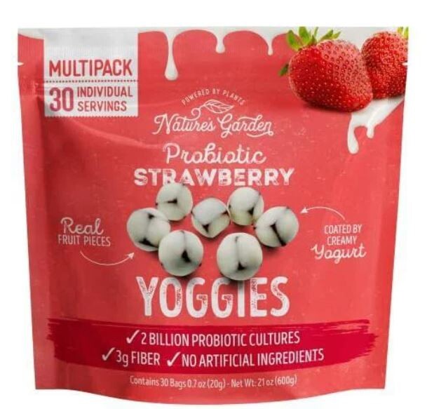 Nature’s Garden Probiotic Yoggie Bites Strawberry, 21oz (30 x 0.7oz), Pack of 2