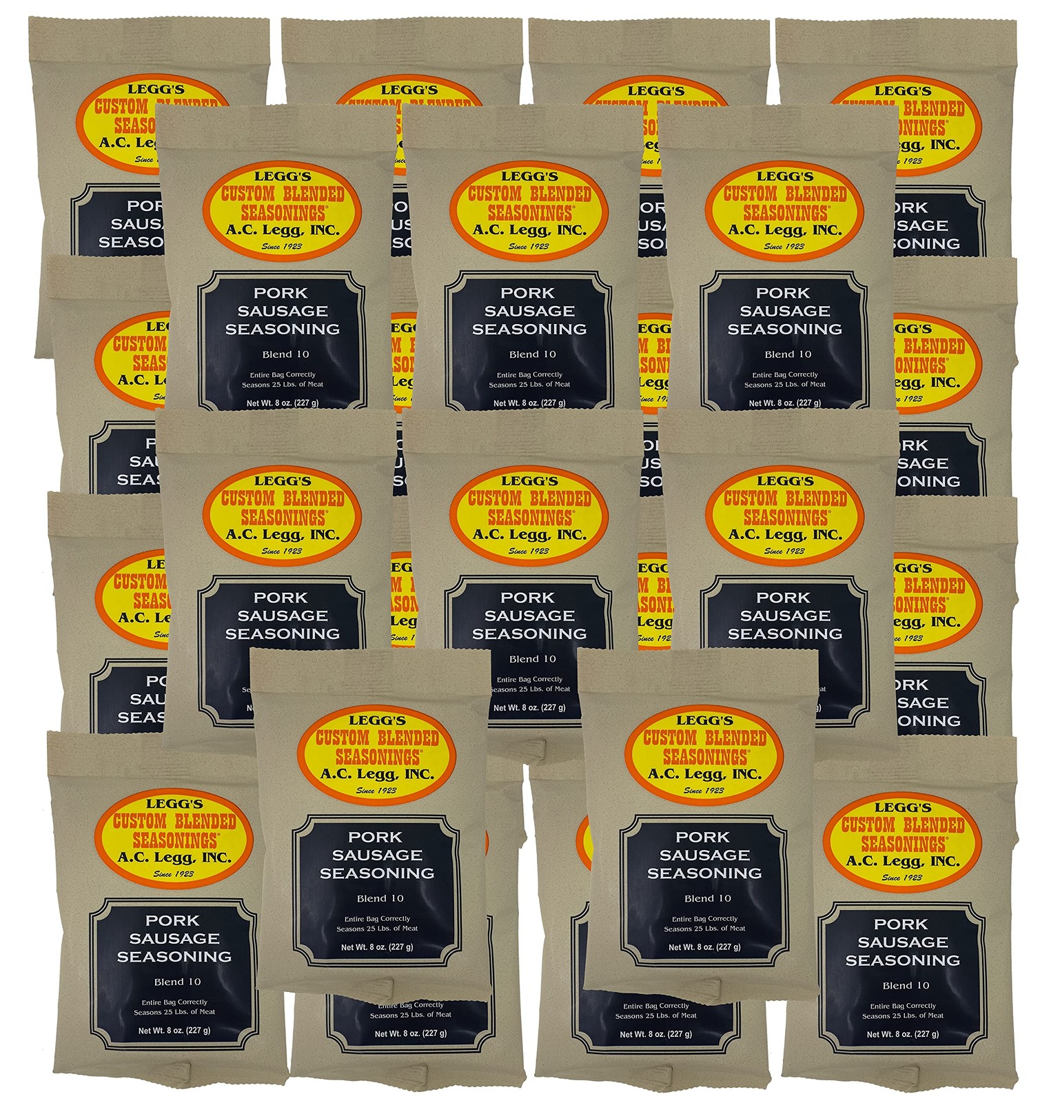 AC Legg Blend 10 Sausage Seasoning 8 Ounce Case of 24