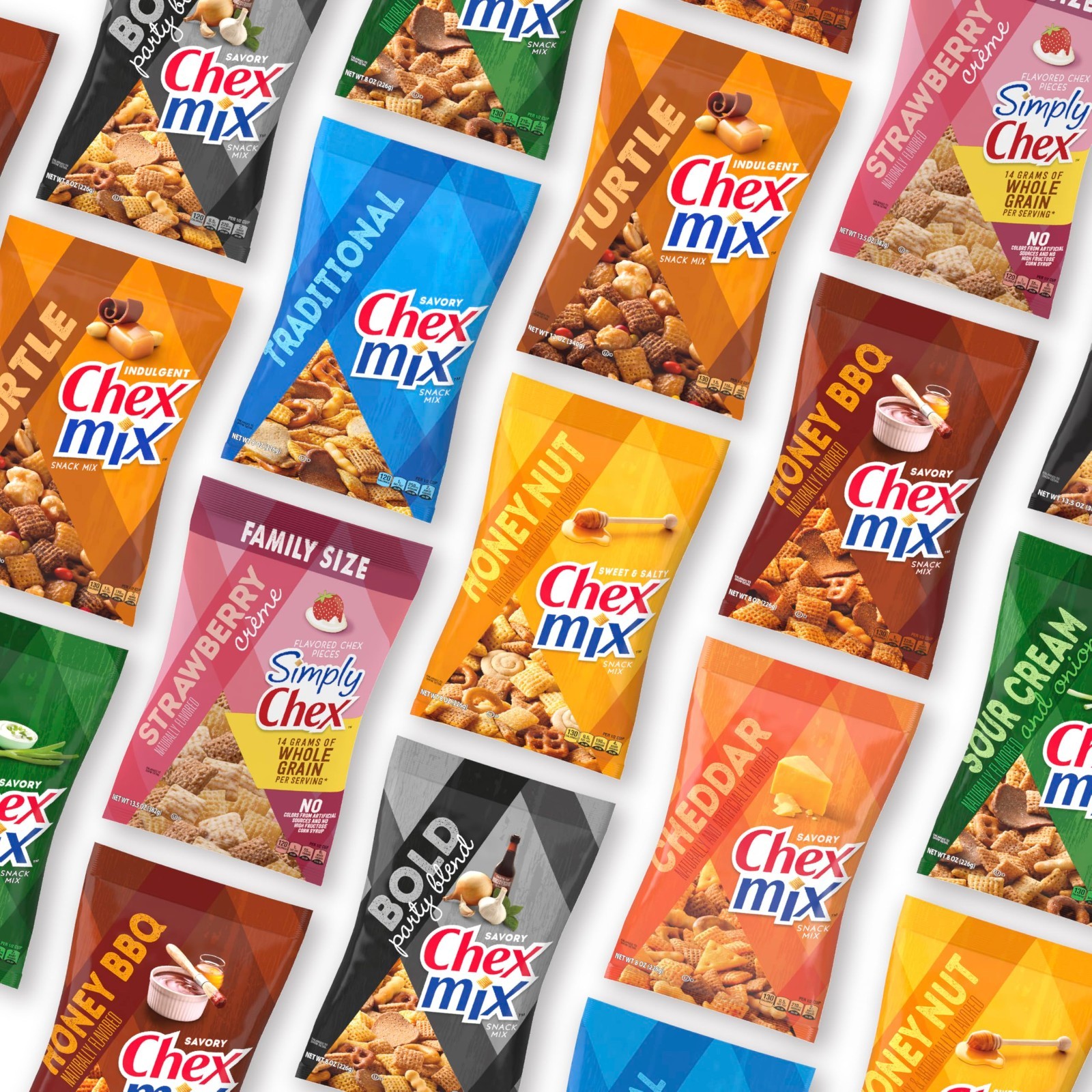 Bold Party Snack Mix, Chex Mix Variety Pack, 1.75 Oz, 60 Count – Perfect for Par