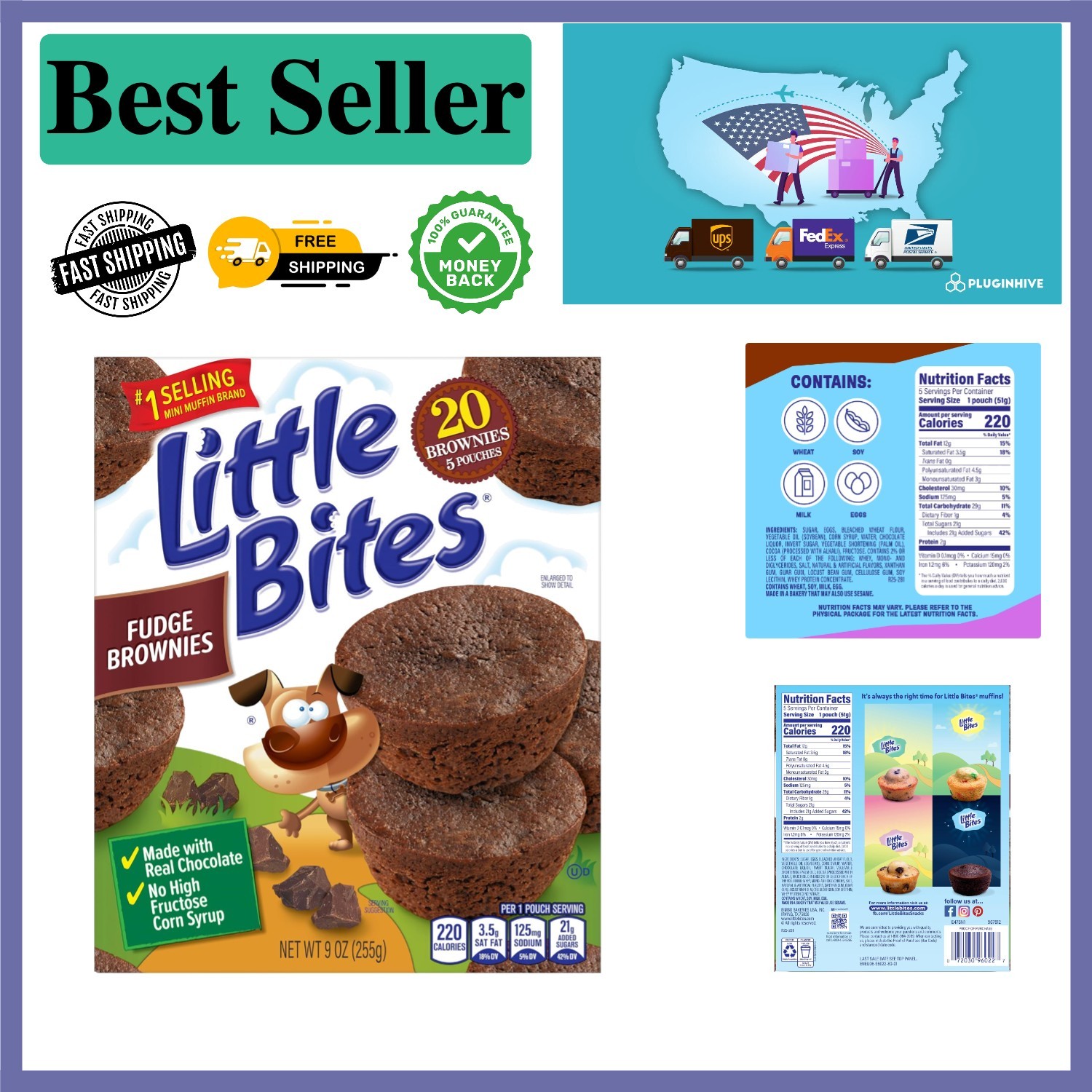9 oz Multipack of Little Bites Fudge Brownies – Perfect Soft Treats for Families