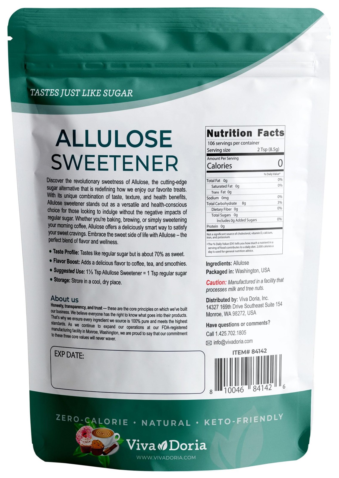 Allulose Sweetener, 2 lb (907g) | Zero Calorie Sugar Substitute | Great for C…