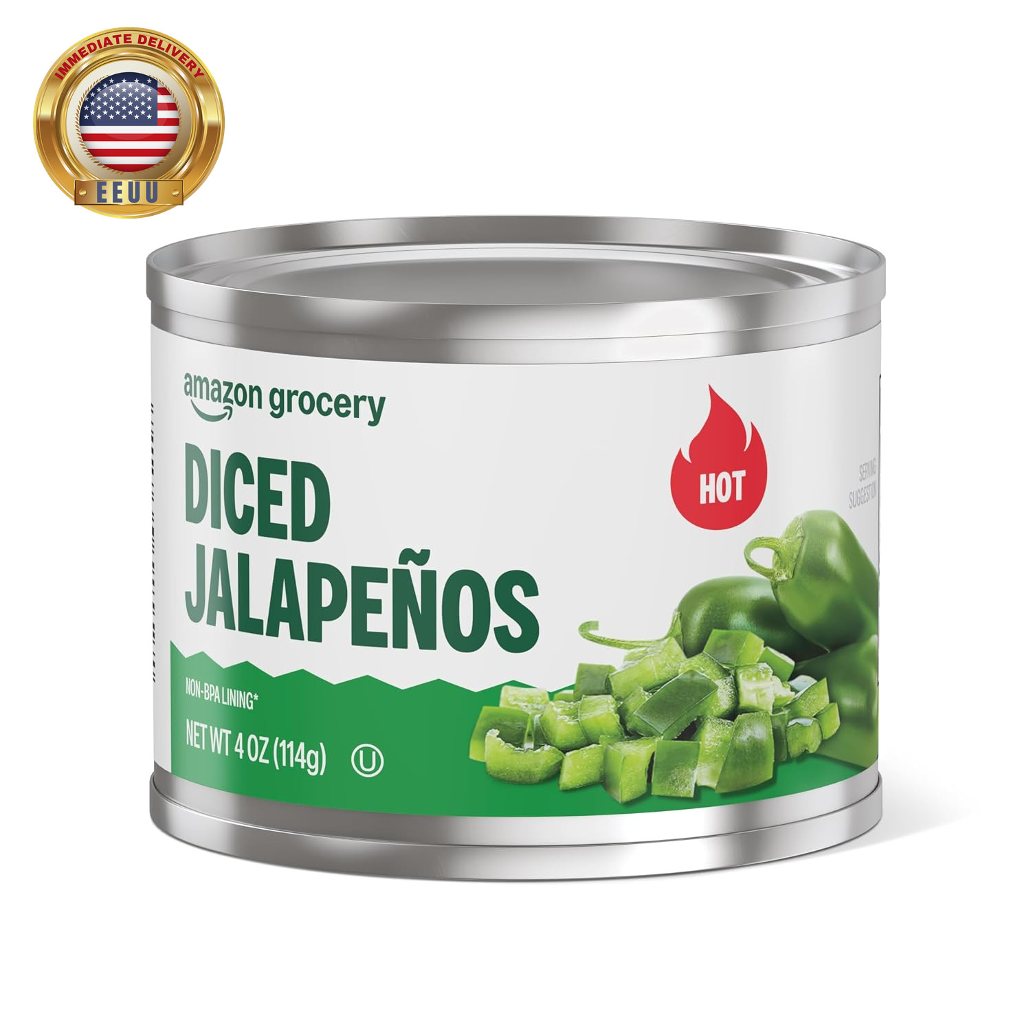 Amazon Grocery, Diced Jalapeños, Hot, 4 Oz (Previously , Packaging May Vary) ⭐️⭐