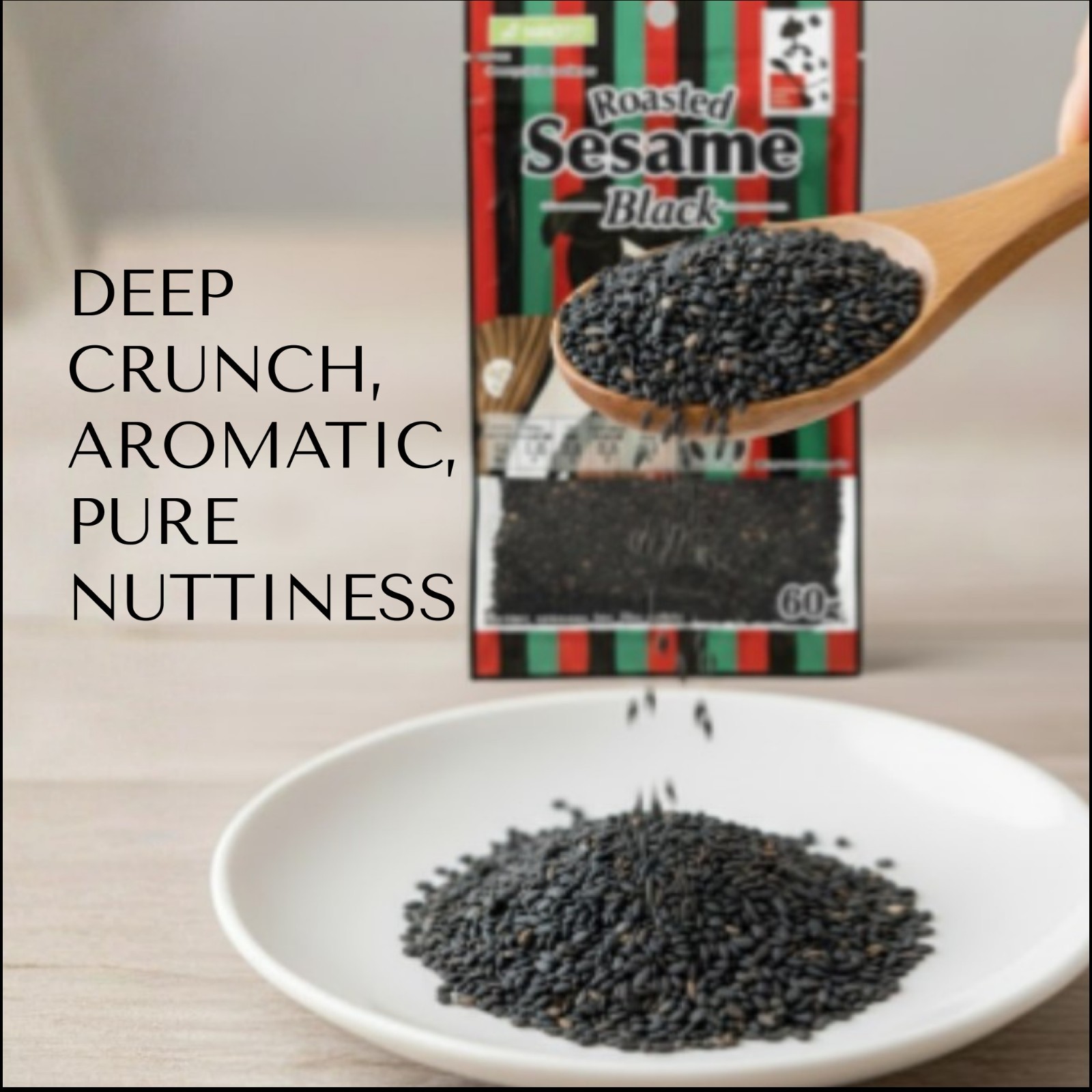 100% Roasted Black Sesame – Japan Quality60g (2.1oz)