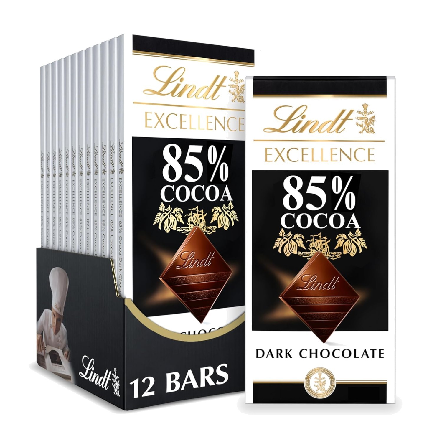 Luxurious EXCELLENCE 85% Cocoa Dark Chocolate Bar – Ideal for Baking & Gifts