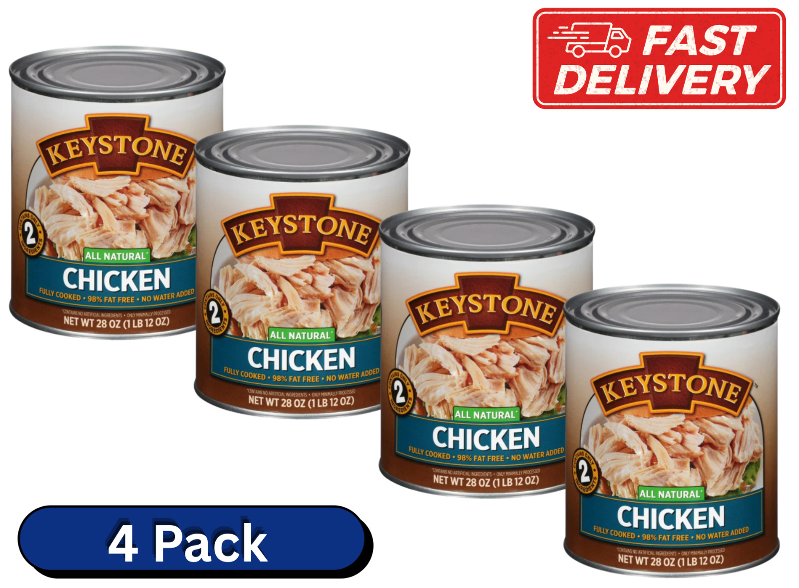( 4Cans ) Keystone All Natural Chicken Canned -28 oz ,Free Shipping
