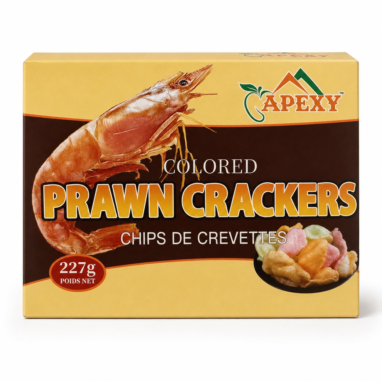 Apexy Prawn Crackers Uncooked Shrimp Chips, 8 Ounce (Pack of 1), Multi Color