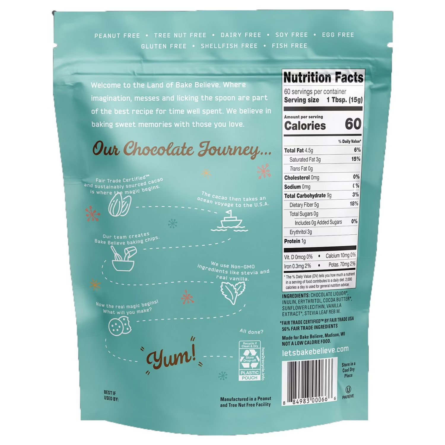 Bake Believe Dark Chocolate Chips, 32 oz FREE SHIPPING