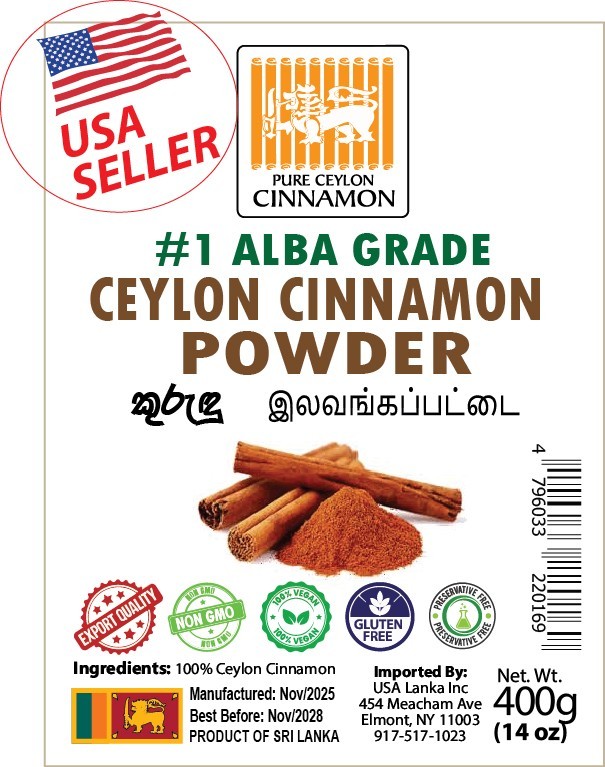 #1 Alba Grade 100% – Pure Ceylon Cinnamon Powder – 400g (14 oz) – BEST ON EBAY