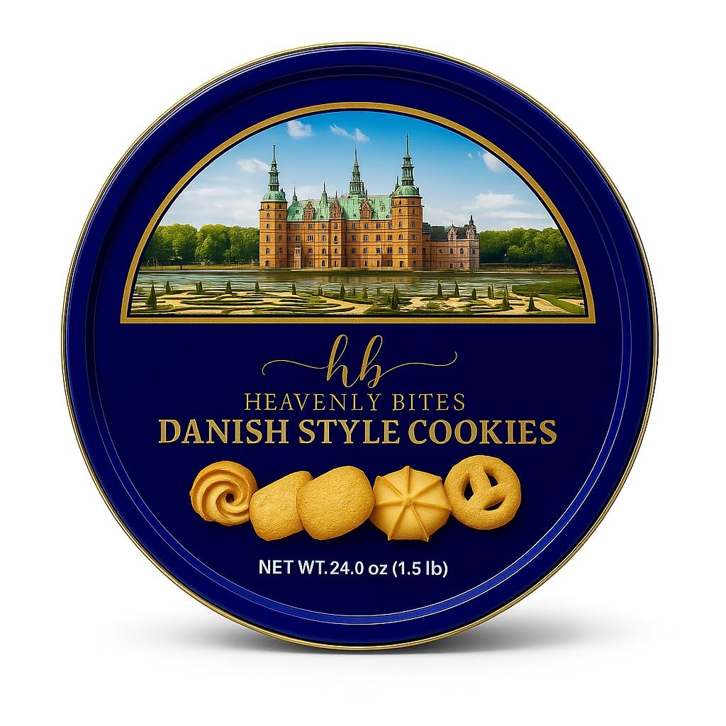 Danish Style Butter Cookies in Metal Tin 24 Oz