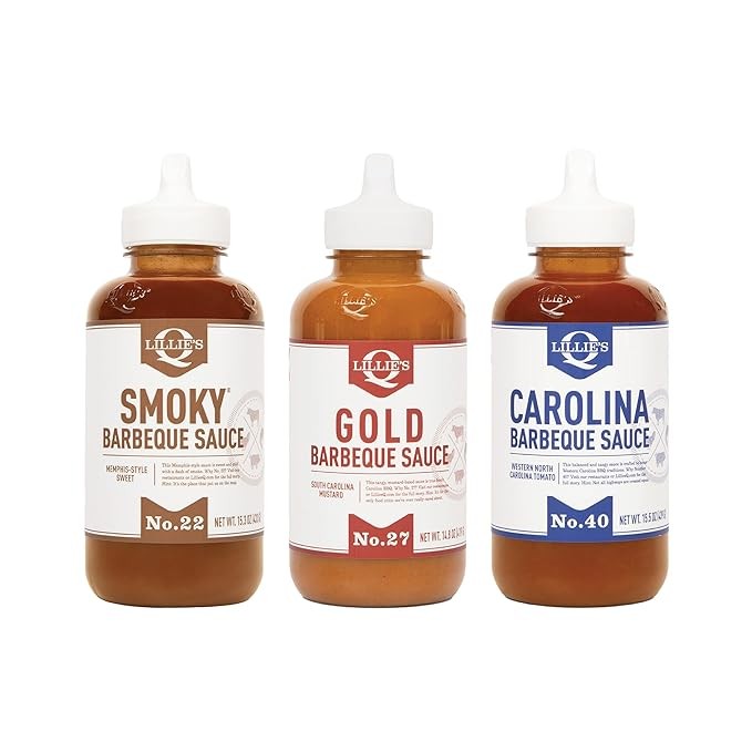 Lillie’s Q BBQ Sauce Combo – Smoky 15.3oz Gold 14.8oz Carolina 15.5oz