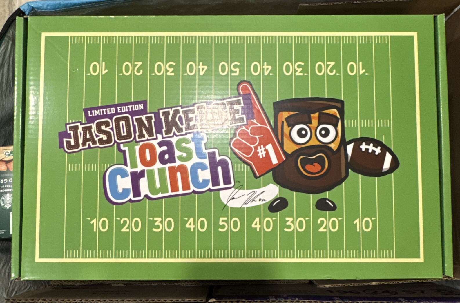 General Mills Jason Kelce Toast Crunch Breakfast Cereal Mega Size 27oz IN-HAND