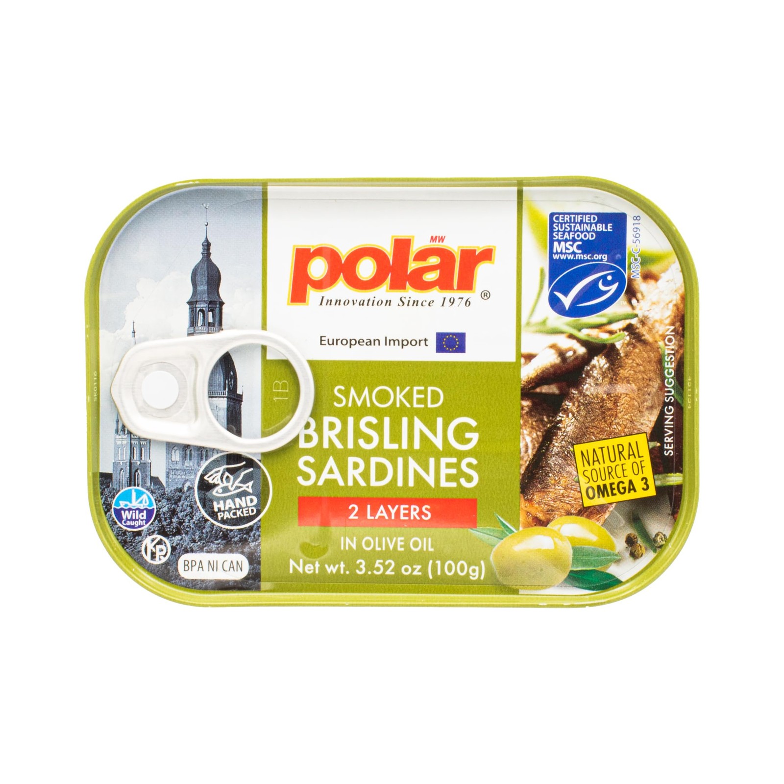 MW Polar Brisling Sardines, Smoked in Olive Oil, 3.52 Ounce Pack of 12