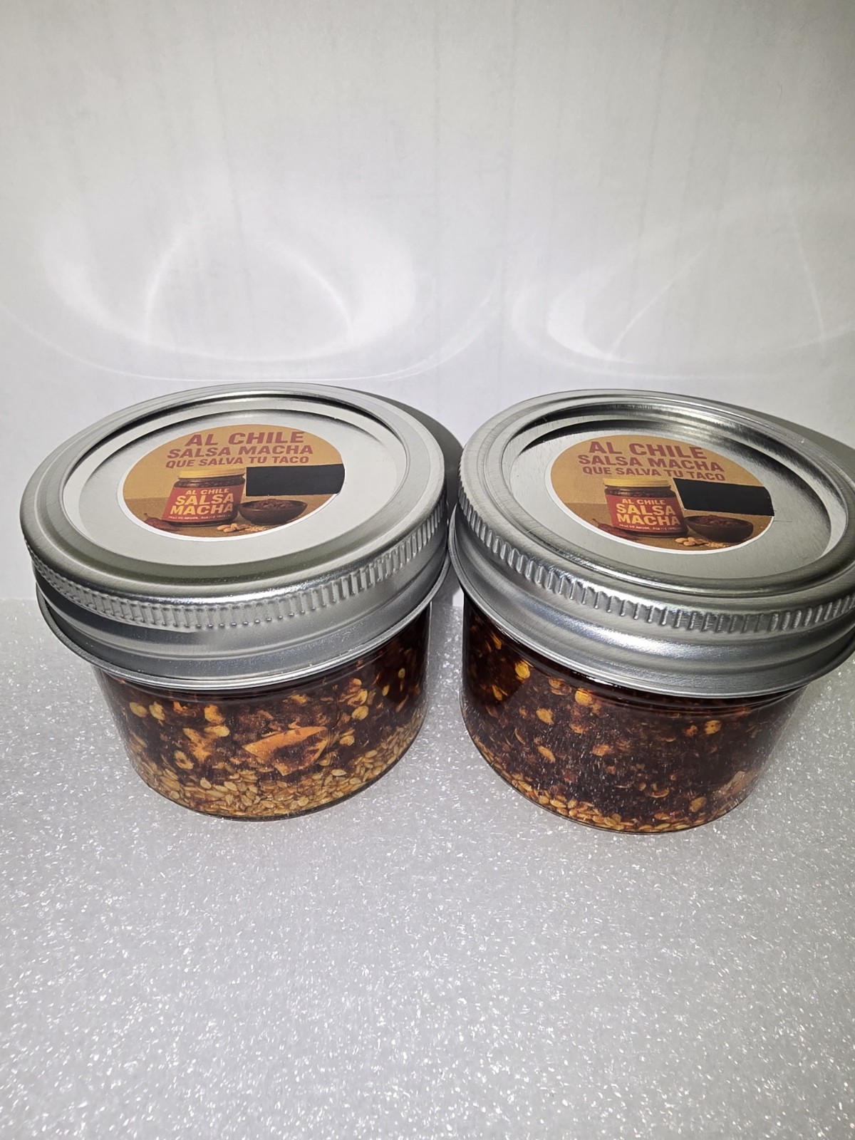 Al Chile Salsa Macha Mexican Chili Oil Sauce Pantry Glass Jar 4oz