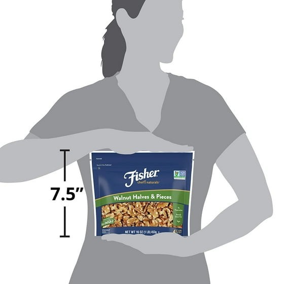 Fisher Chef’s Naturals Gluten Free, No Preservatives, Non-GMO Walnut Halves & Pi