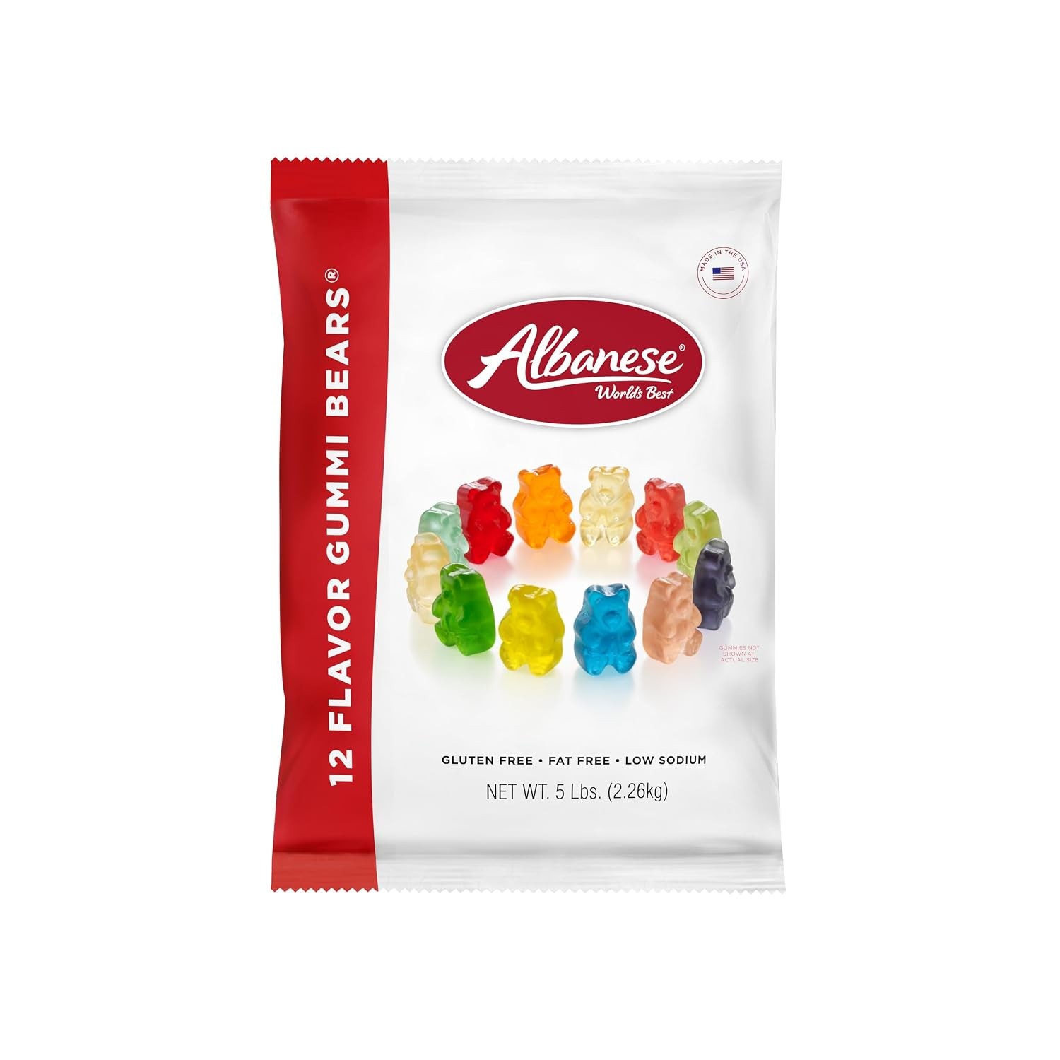 Albanese World’s Best 12 Flavor Gummi Bears | 5lbs of Candy | 12 Unique Flavors,