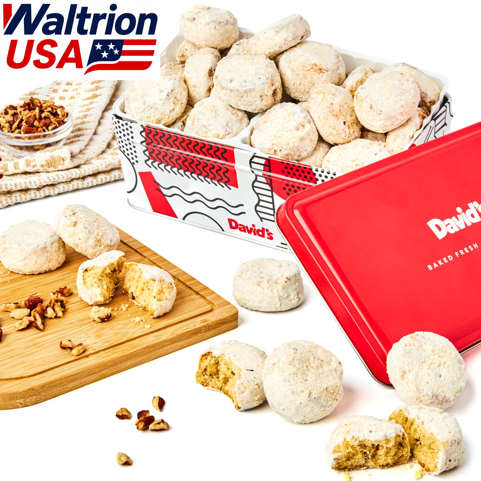 Davids Cookies Butter Pecan Meltaways Sweet Sampler Tin 16oz Gourmet Food Gift