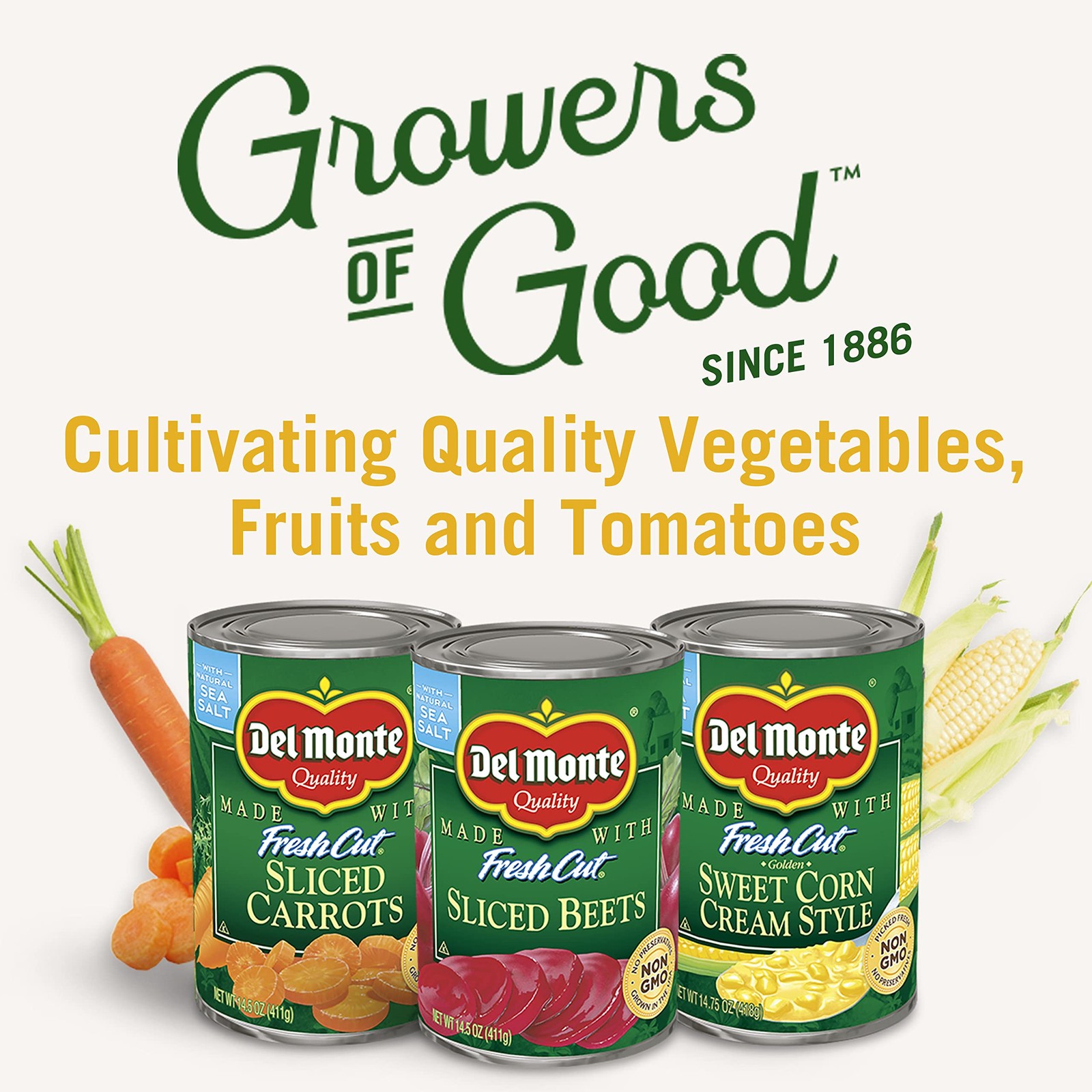 DEL MONTE HARVEST SELECTS FRESH CUT Green Lima Beans, Canned Vegetables, 12 P…