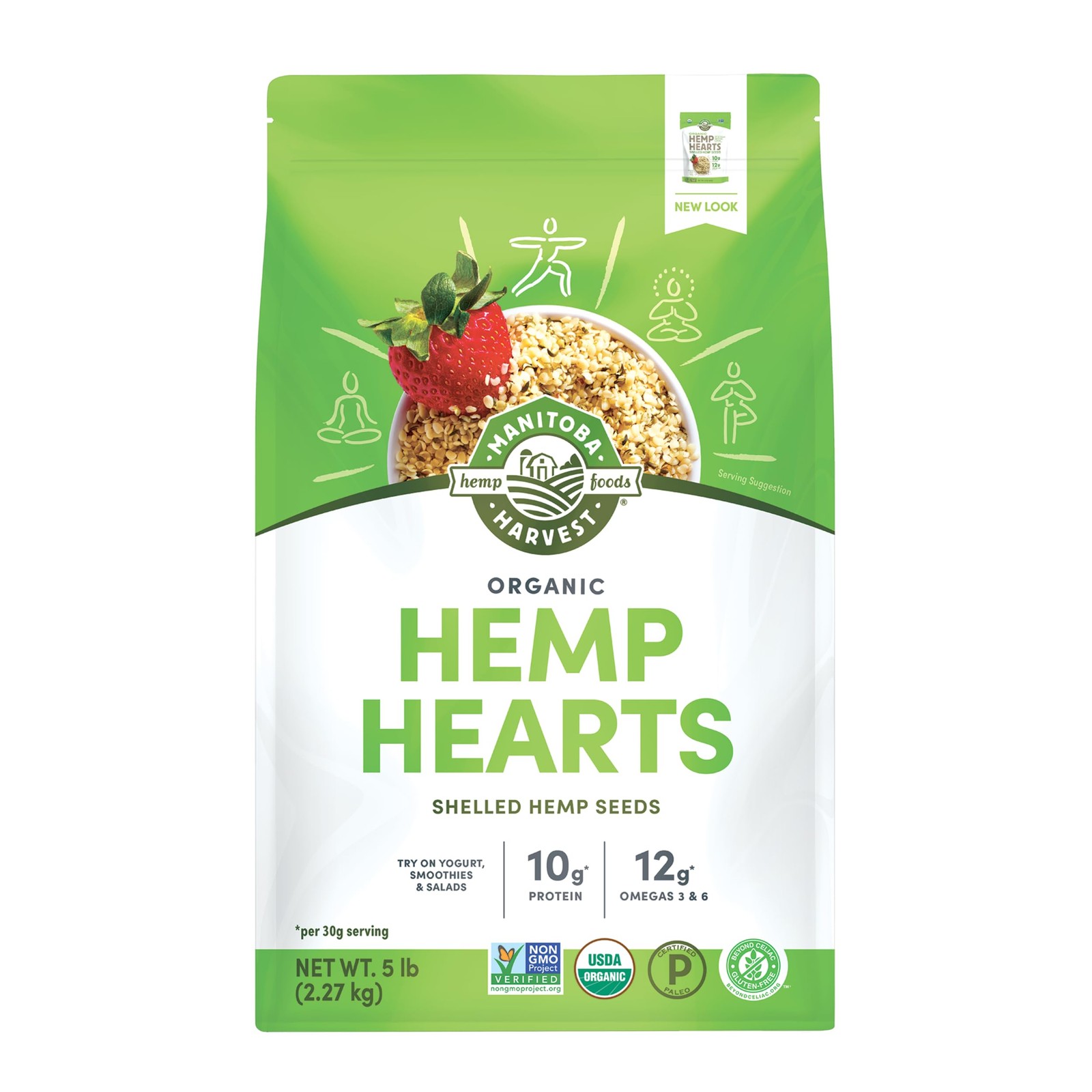 Manitoba Harvest Organic Hemp Seeds, 5 lb, 10g 5 Pound (Pack of 1), Natural