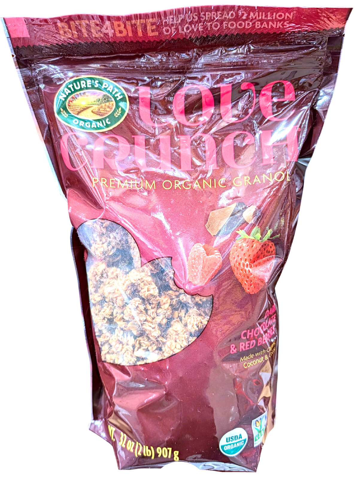 Nature’s Path Organic Love Crunch Red Berry Granola 32 Ounce Bag EXP 08/2026