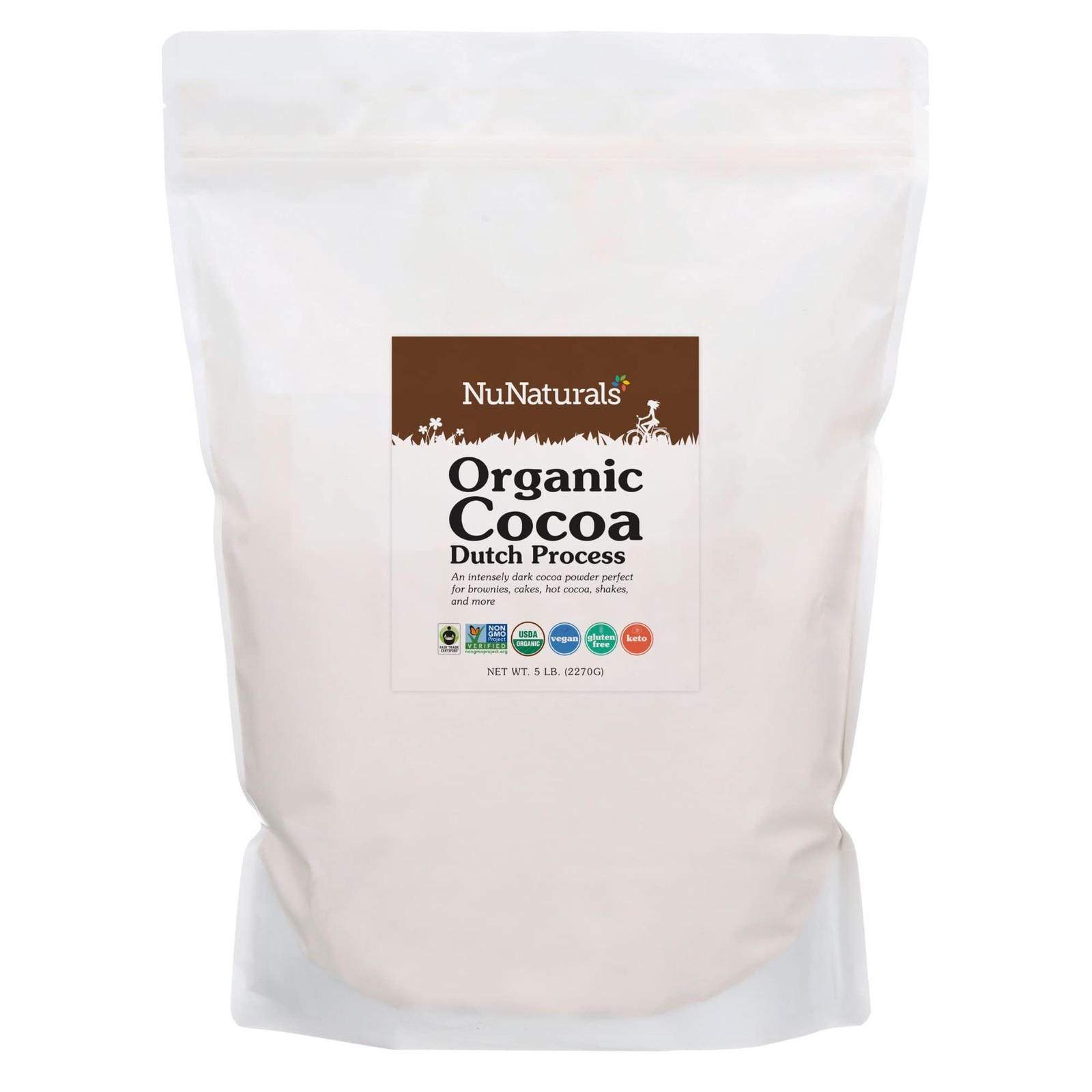 NuNaturals Organic Fairtrade Certified Cocoa Powder, Premium DutchProcess For…
