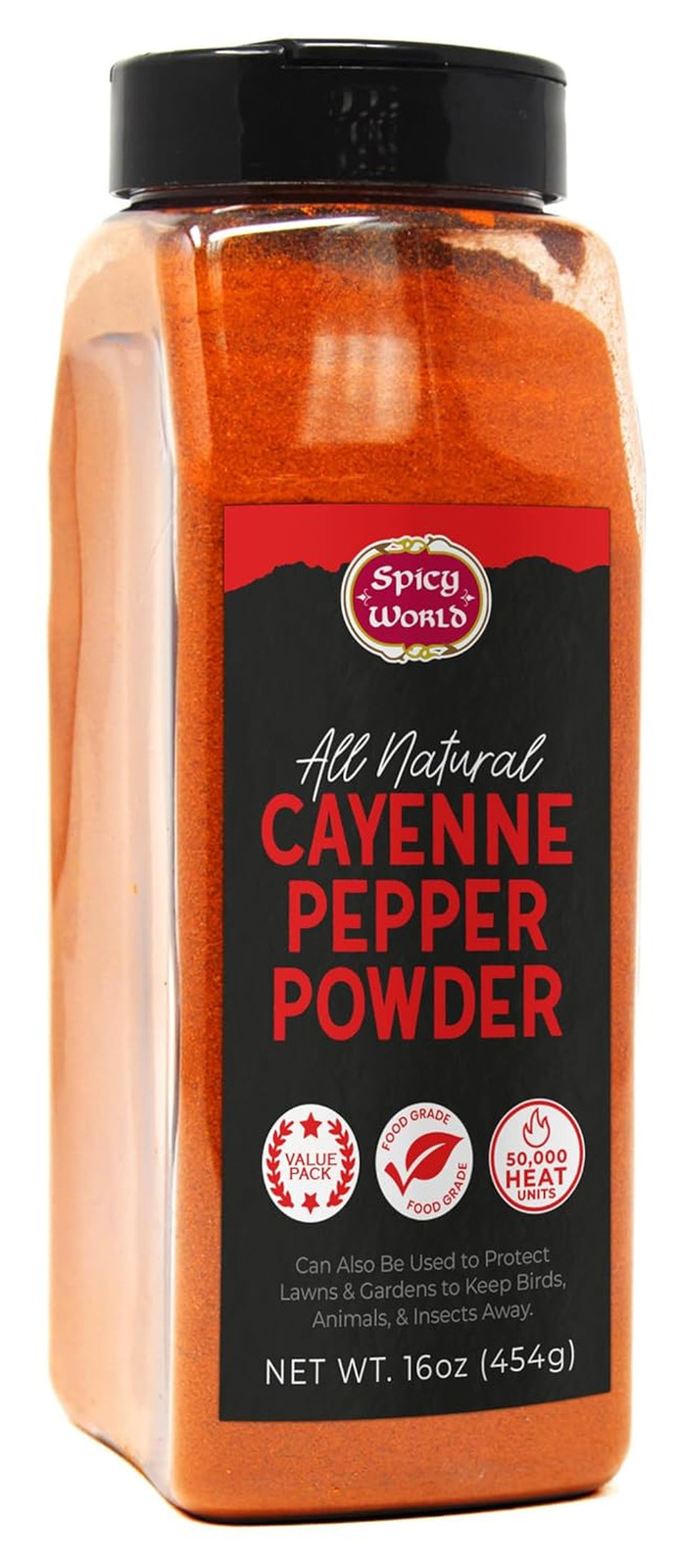 Cayenne Pepper Powder 16oz Jar – 50000 SHU Gluten Free All Natural Red Pepper