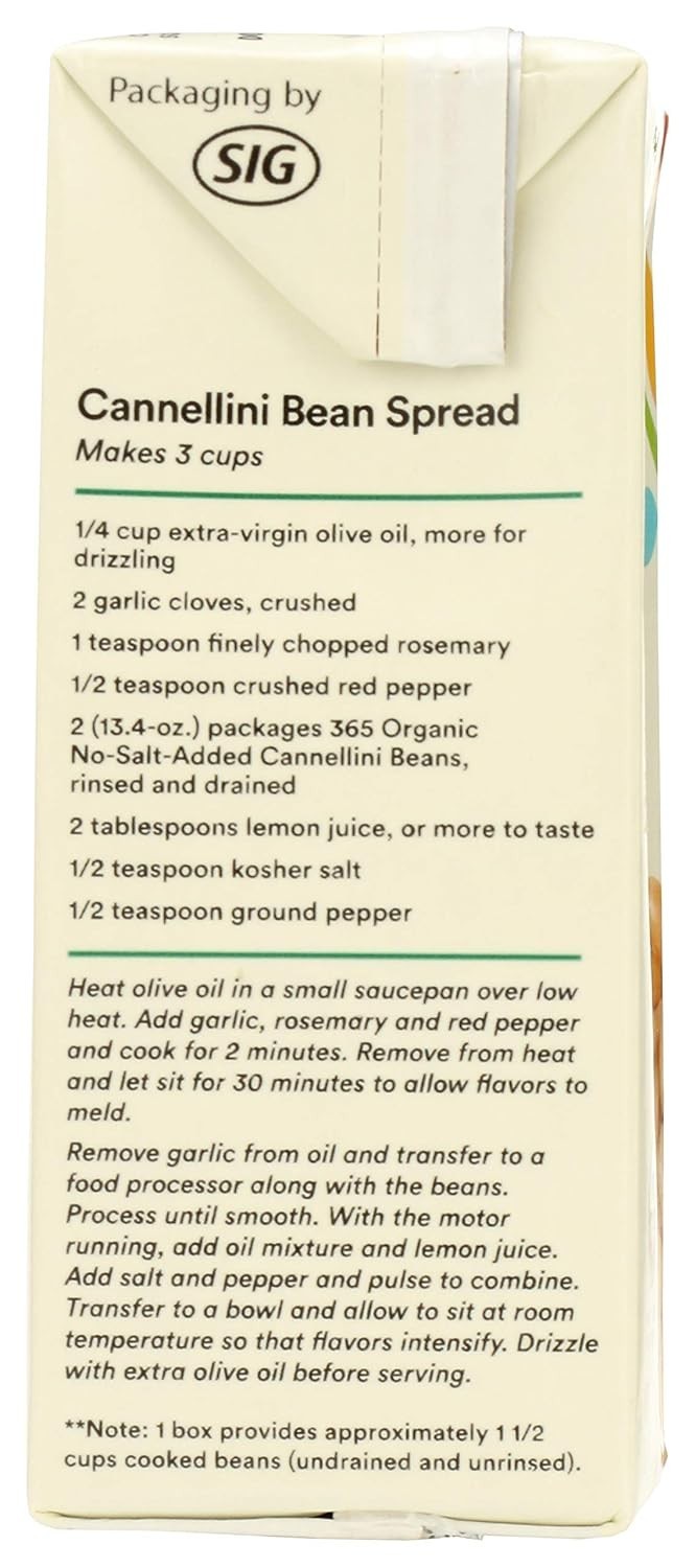 Nutritious Organic Unsalted Cannellini Beans, 53.6oz Total – Non-GMO &