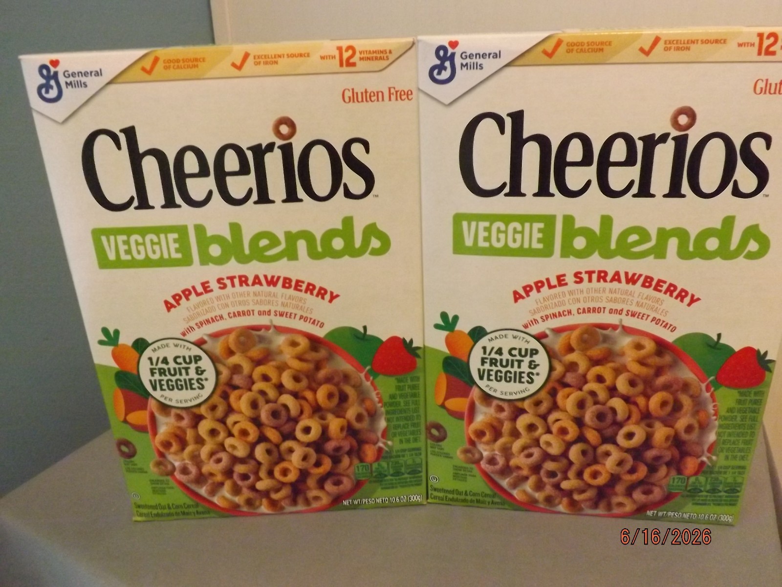General Mills Cheerios Veggie Blends- Apple Strawberry-2 Boxes