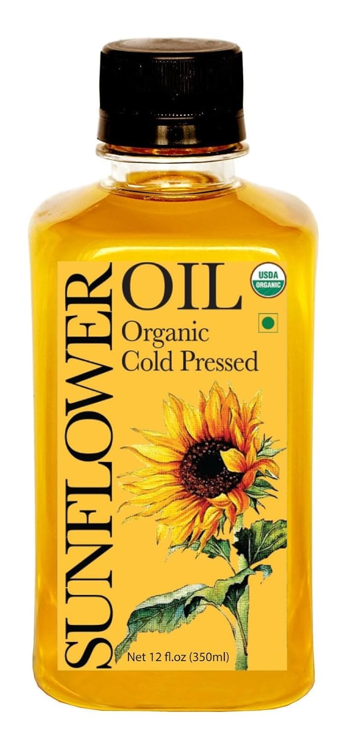 Daana Sunflower Oil: Certified USDA Organic, Extra Virgin, Cold Pressed, High Ol