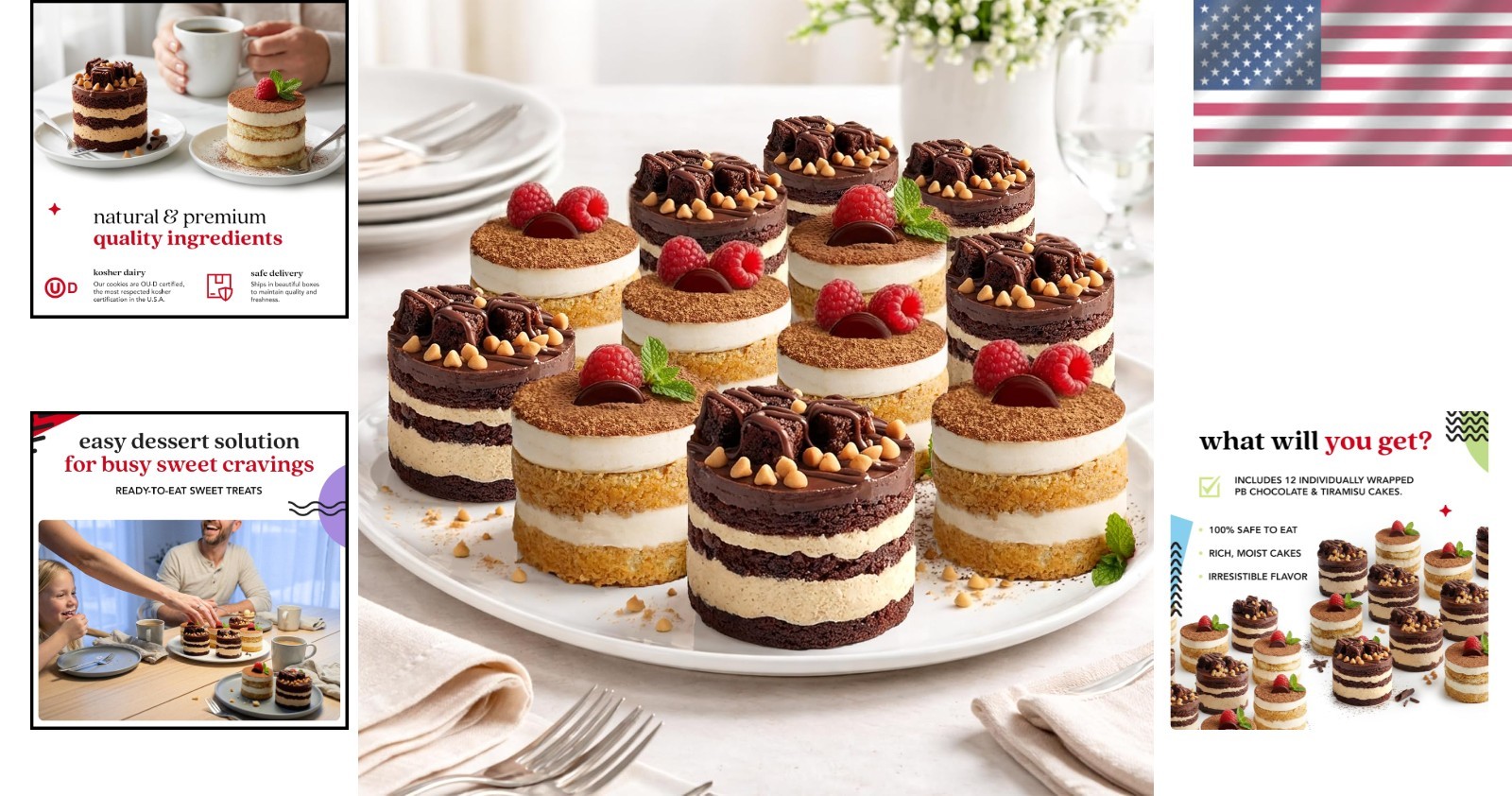 David’s Cookies Peanut Butter Chocolate Mini Cakes – 12 Pack