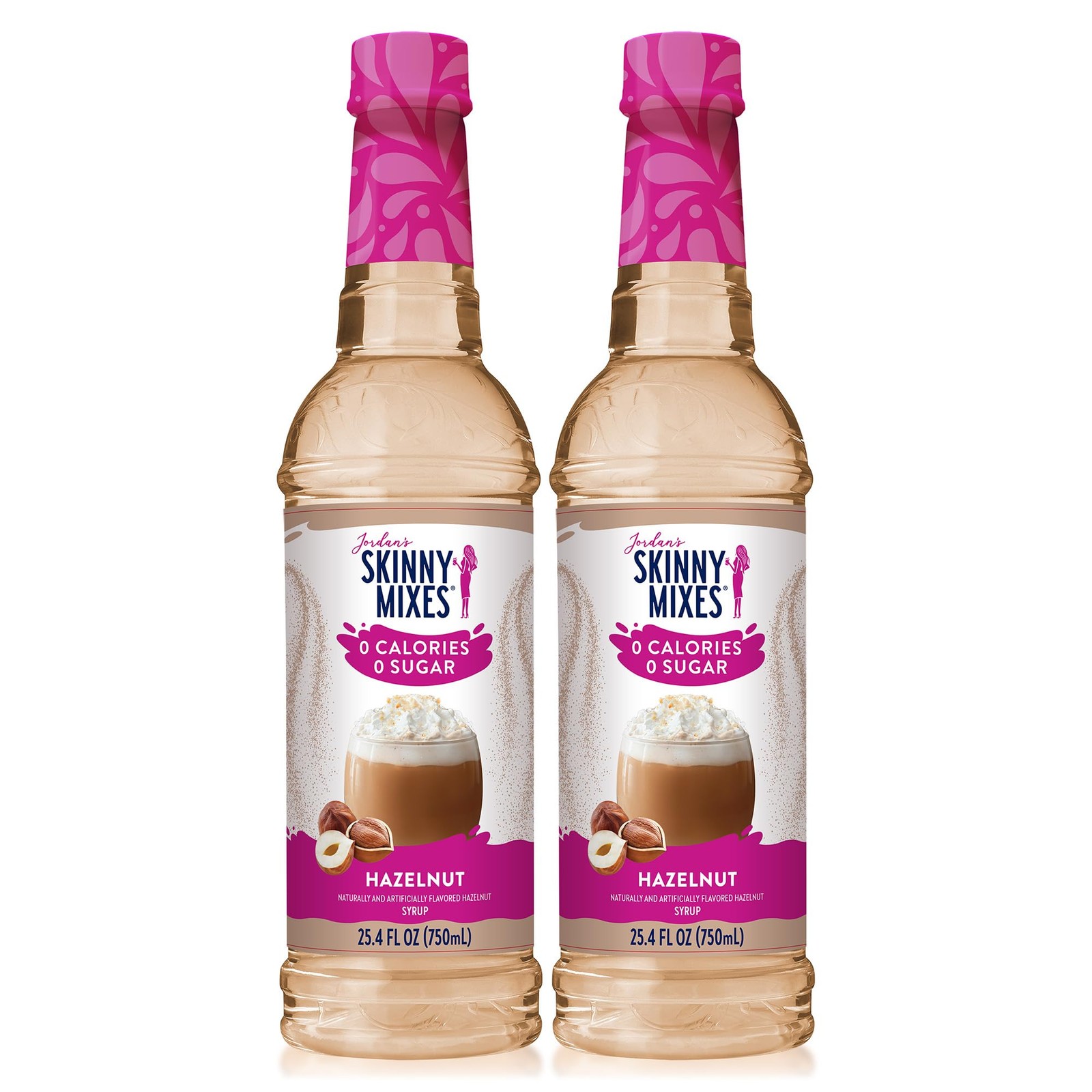 Jordan’s Skinny Mixes Syrups, Hazelnut Coffee Syrup, 25.4 Fl Oz (Pack of 2)
