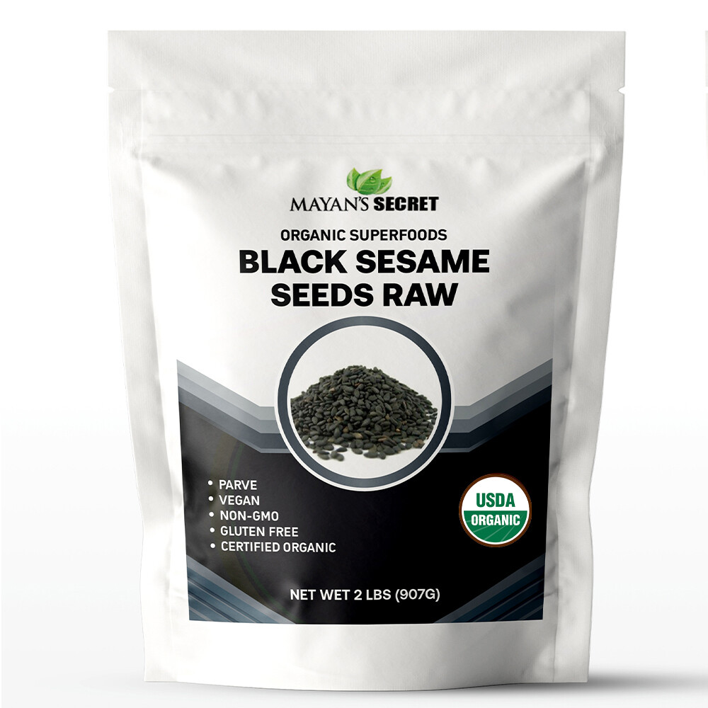 100% All Natural Grown Organiclly PREMIUM RAW Black Sesame Seeds 2lbs