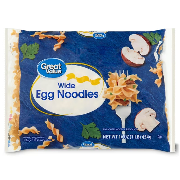 Great Value (6 Pack) Wide Egg noodles | 16 oz per Pack, quick-Cook…