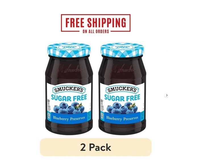 2 pack Smucker’s: Blueberry Sugar Free Preserves, 12.75 oz New
