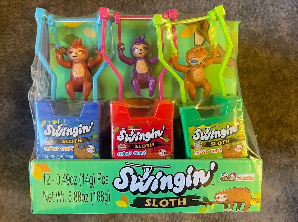 Kidsmania Swingin Sloth Assorted Novelty Candy And Toys 12 Pack Birthday Party