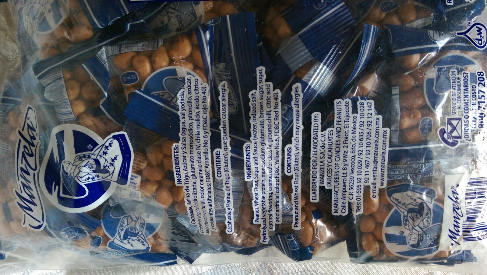 Manzel Japanese Cocktail Style Peanuts (Cacahuate Estilo Japones) 50 Pcs 2lb Bag