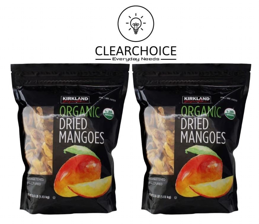 New 2-Packs Kirkland Organic Dried Mangoes – 40 OZ Each Bag, Healthy Snack
