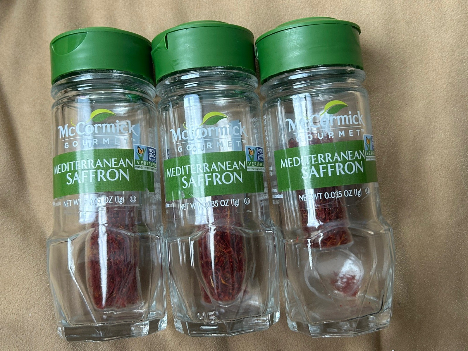 2 jars of McCormick Gourmet All Natural Mediterranean Saffron, 2 grams