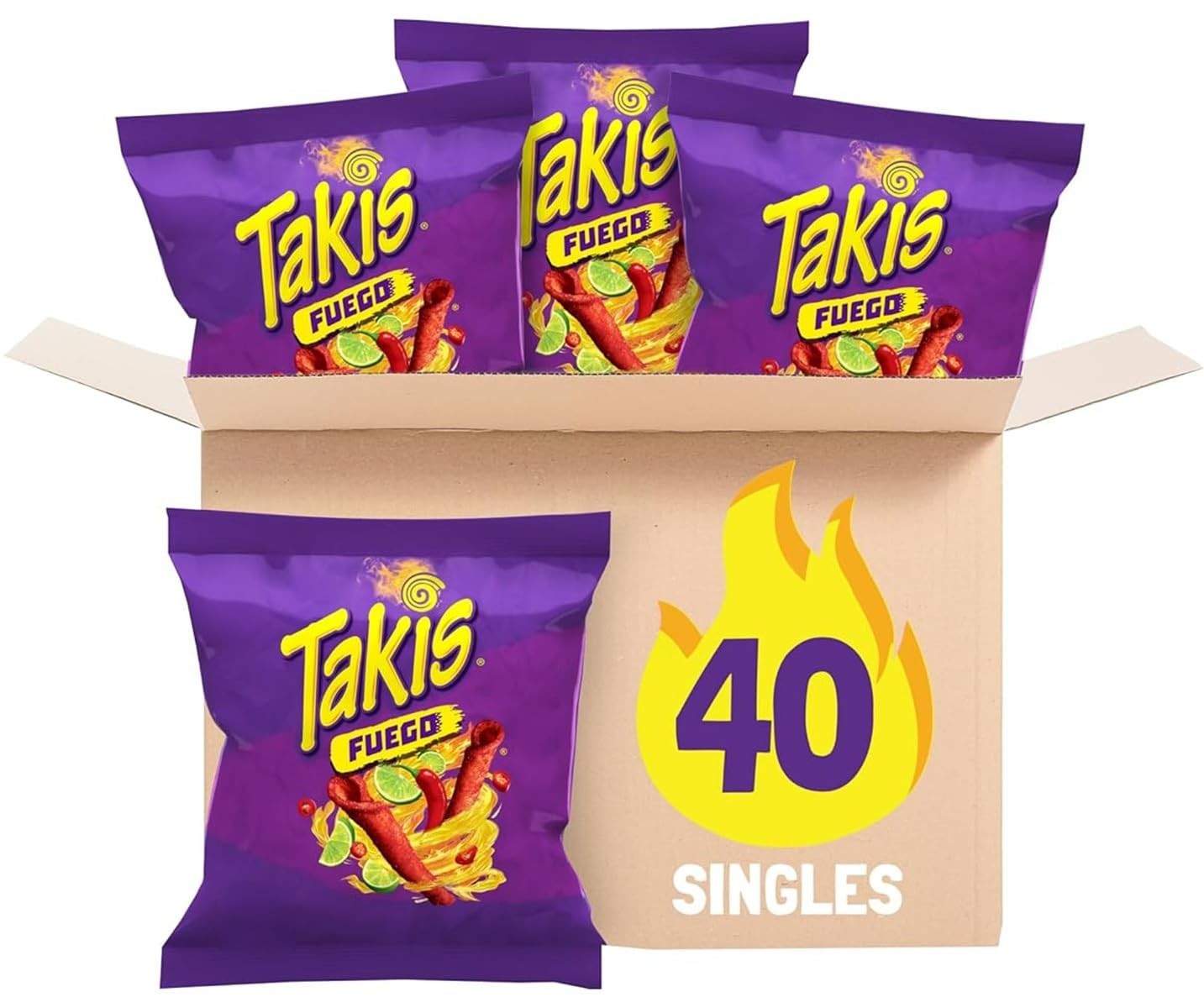 Takis Fuego 40 Count 1 oz Snack Size 40 Ounce (Pack of 1), Rolled