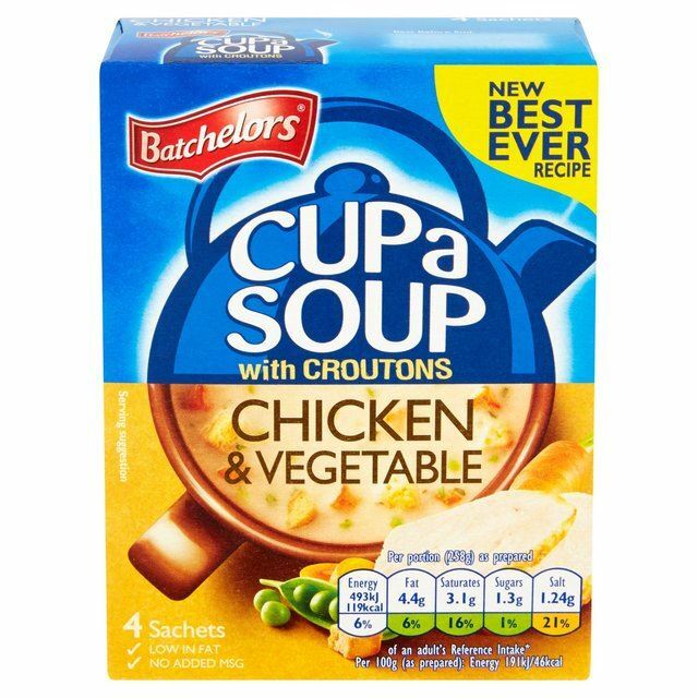 Batchelors Cup A Soup Chicken & Vegetable – 4 x 27.5g (0.24lbs)