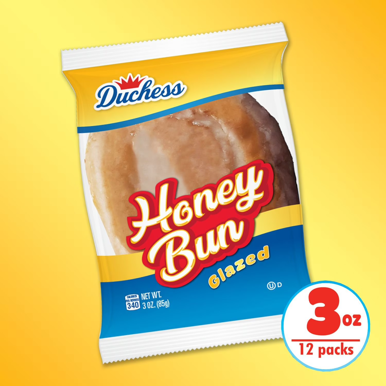 Duchess Honey Buns 3 oz Snacks 12 Count 2 Pack Fresh Bakery Treats FREE SHIPPING