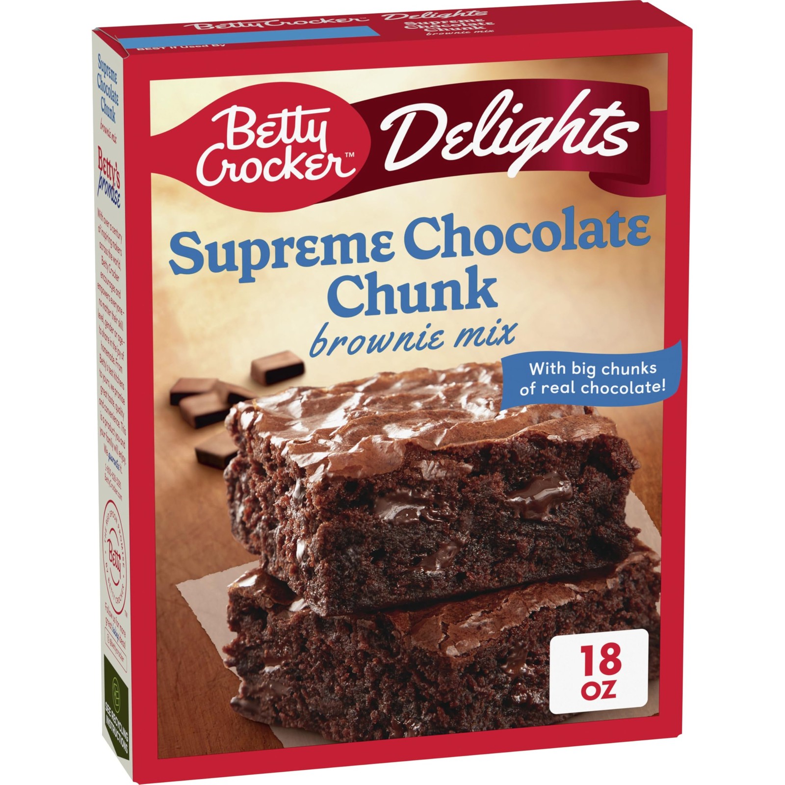 Betty Crocker Supreme Chocolate Chunk Brownie Mix, 18 oz 18 Ounce (Pack of 1)