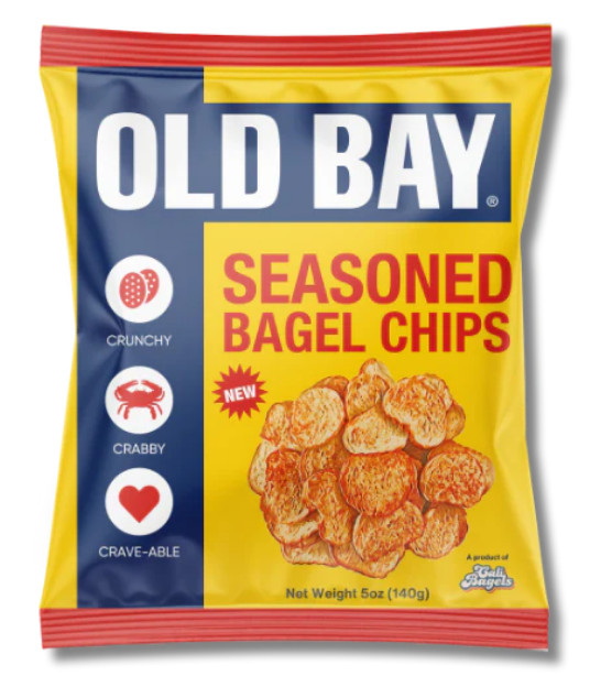 Snack Iconic OLD BAY® Seasoned Bagel Chips, 5oz Bag Vegan, Plant Based
