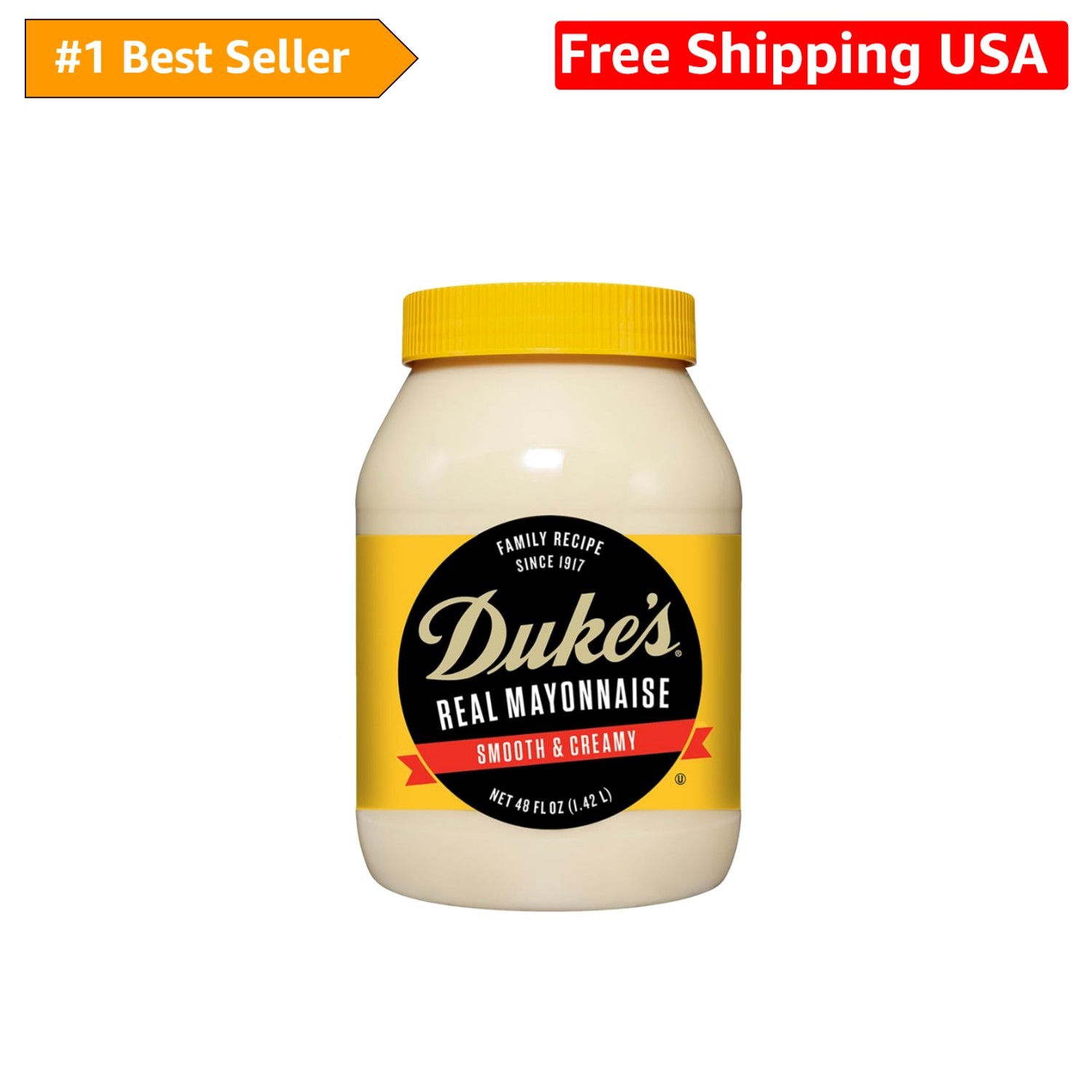 Duke’s Real Mayonnaise Jar – Smooth & Creamy Taste, 48 Ounce Pack of 1