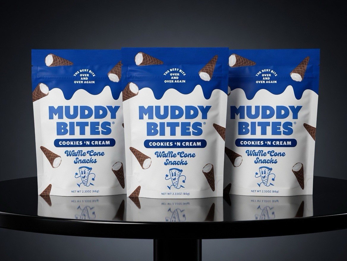 Muddy Bites Cookies ’n Cream Waffle Cone Snacks 2.33oz – LOT OF 3 Bags NEW