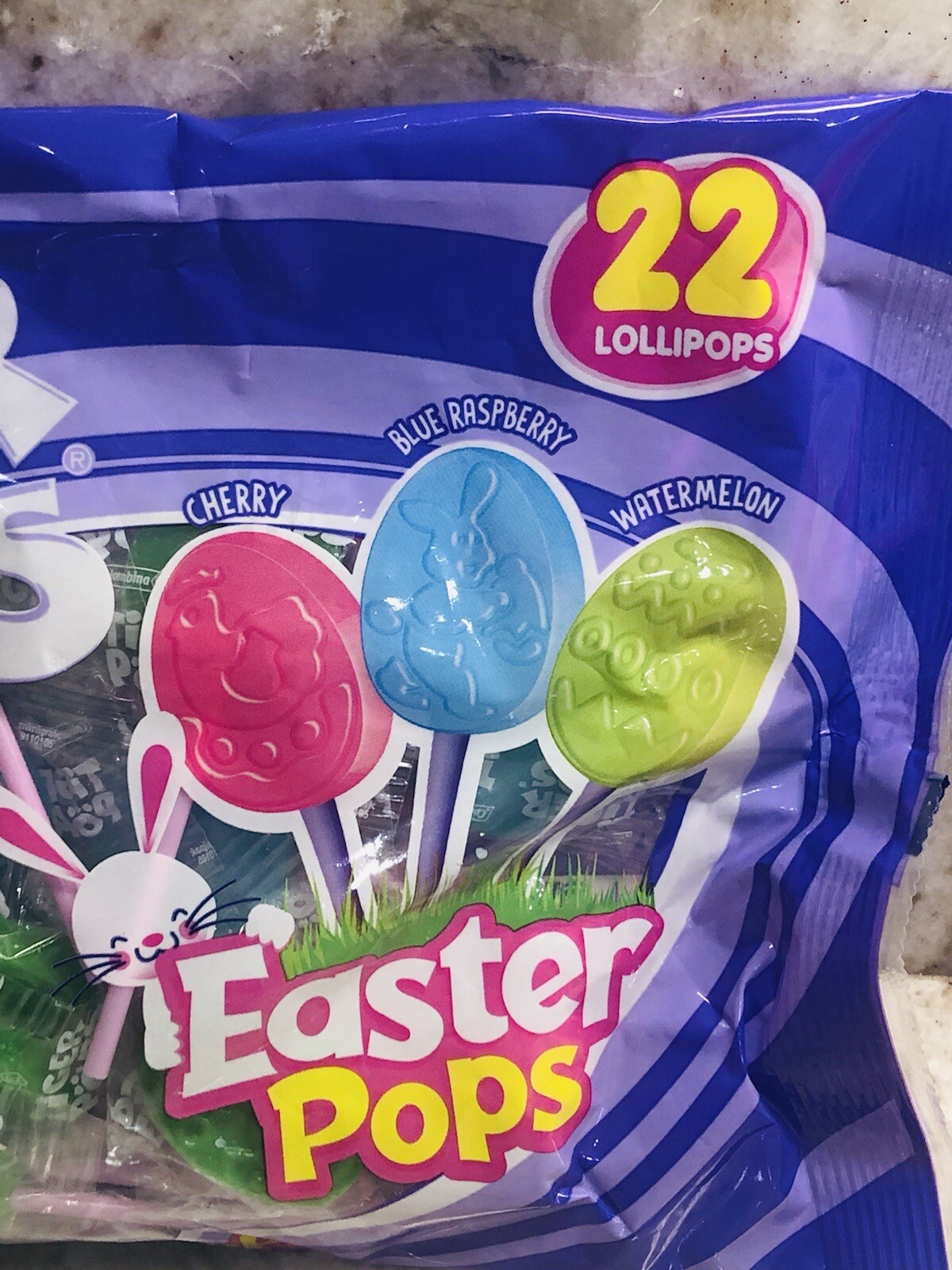 Colombina-Tiger Easter Blueberry/Cherry/Watermelon 22 Lollipops. 7oz See Below