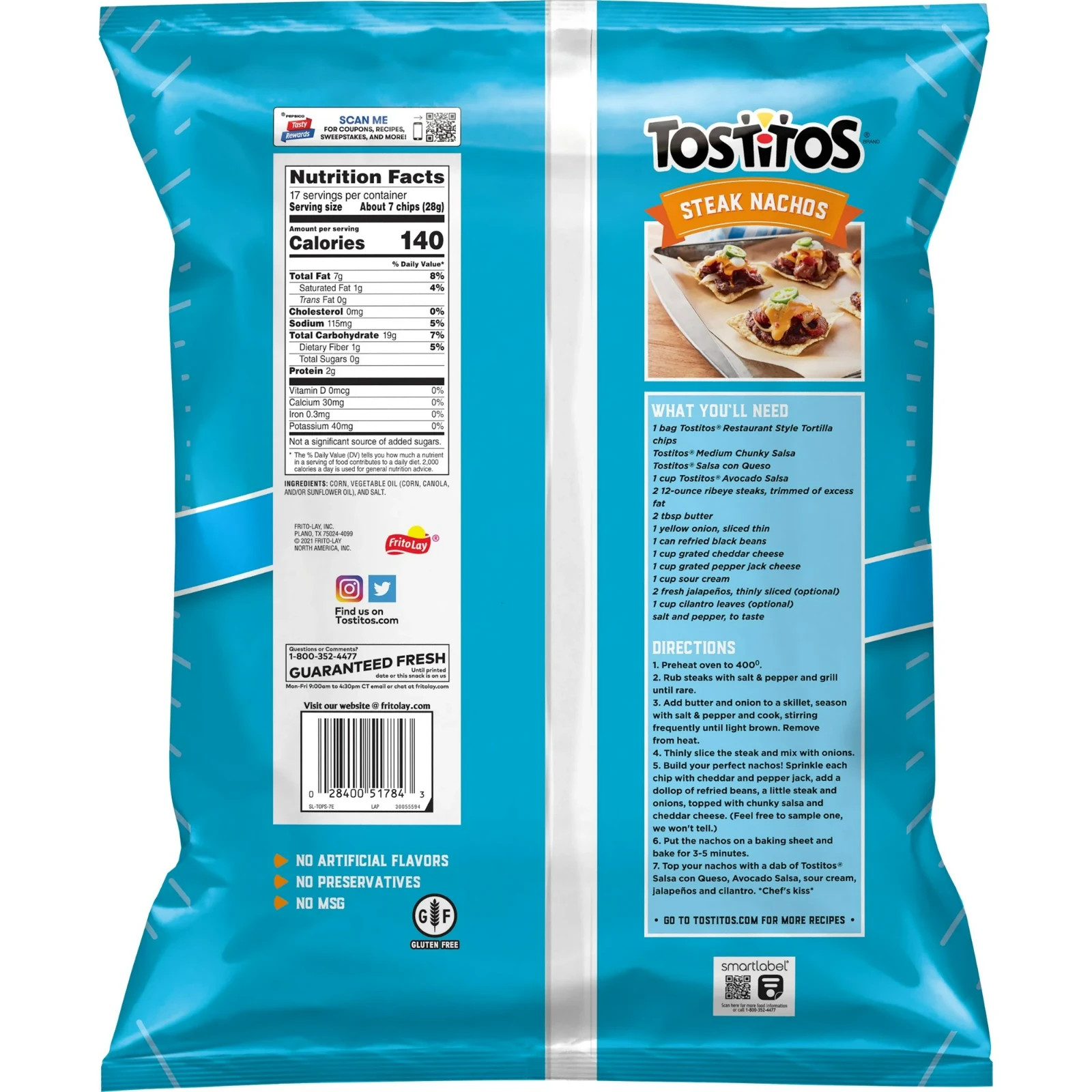 (2 Pack)Tostitos Restaurant Style Original Tortilla Chips – 17 oz Party Size Bag