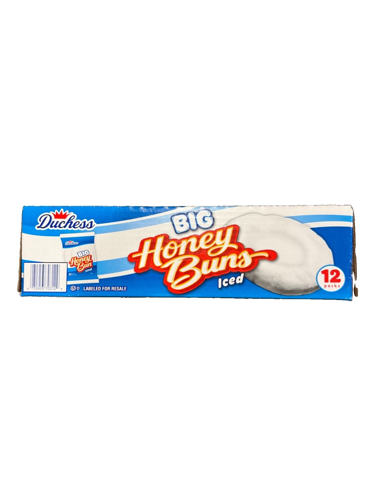 Duchess Big Honey Buns Iced, Box Of 12 Pieces, 4oz Each
